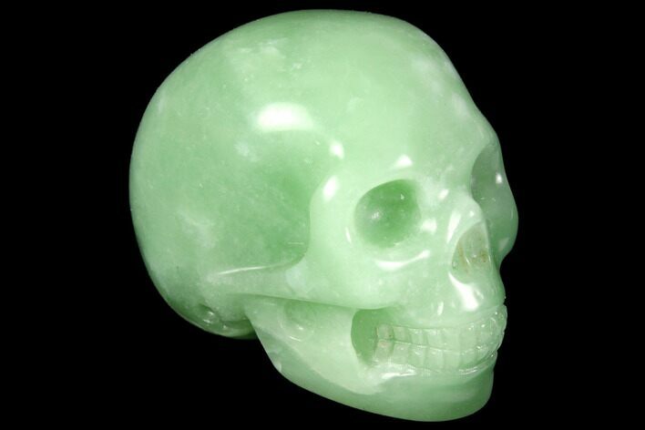 Realistic, Polished Jade (Nephrite) Skull #116852